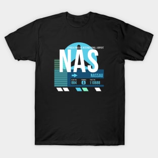 Nassau (NAS) Airport Code Baggage Tag T-Shirt